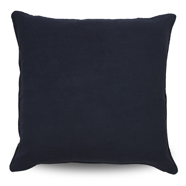 Marit Embroidered Cushion – Navy & Ice Blue