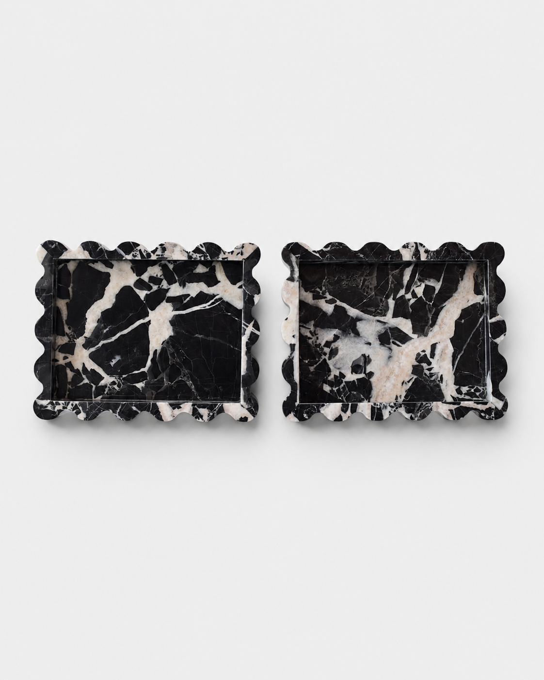 Mara Marble Tray – Wave Edge, Black Bulgari