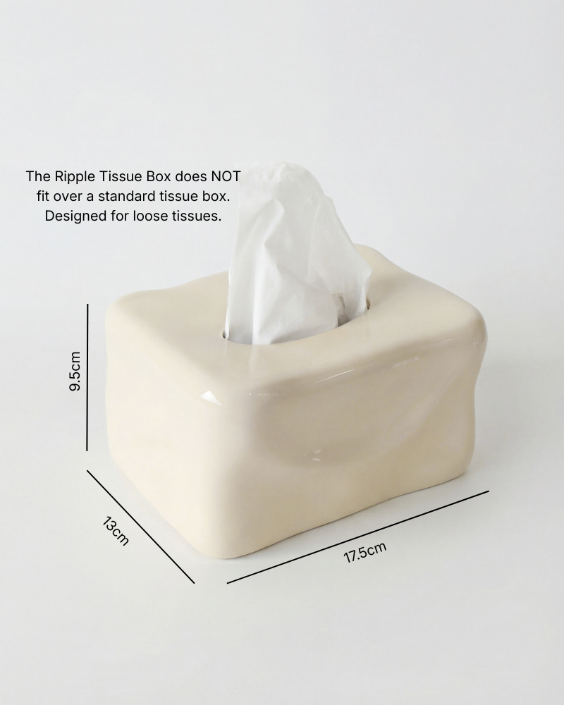 Greta Ceramic Tissue Box – Gloss Ivory