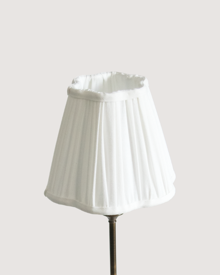 Odette Portable Table Lamp – Dark Bronze, Linen Pleated Shade