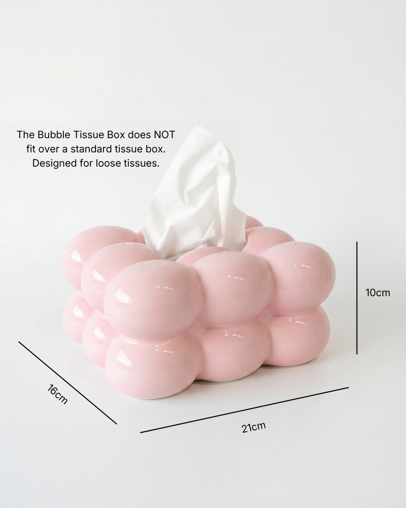 Nina Ceramic Tissue Box – Gloss Pink