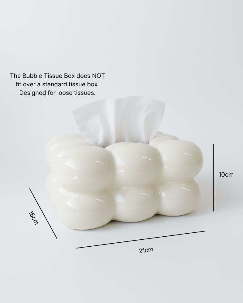 Nina Ceramic Tissue Box – Gloss Ivory