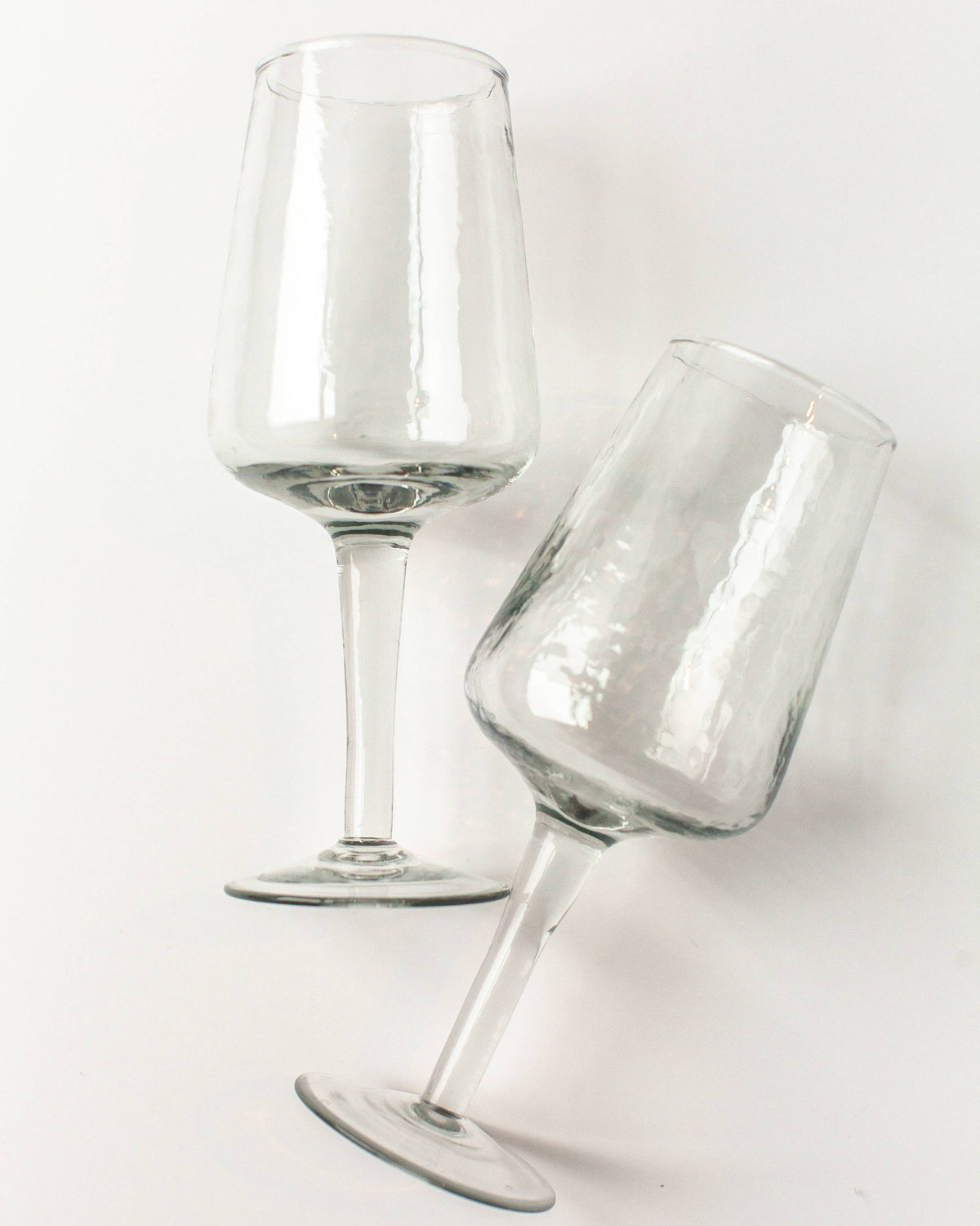 Hammered-Texture Wine Glasses – Set of 2, Clear