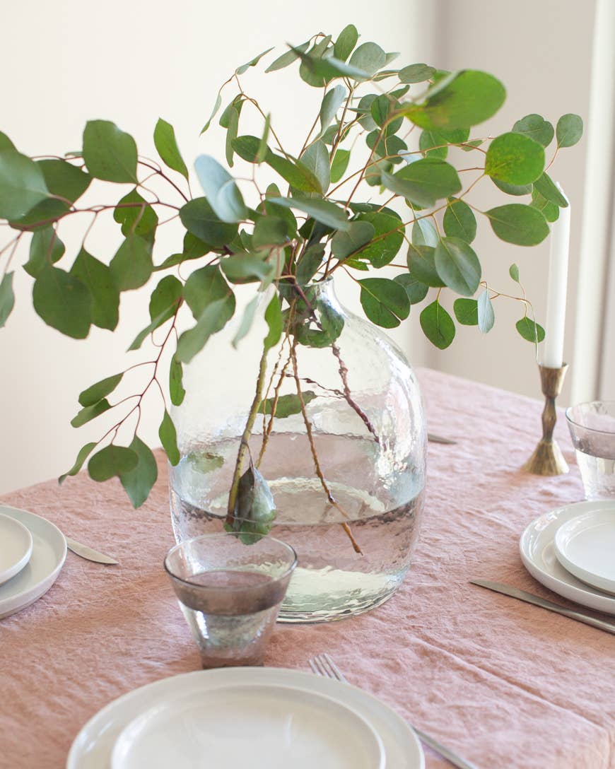 Amelie Glass Vase – Hammered Texture, Clear