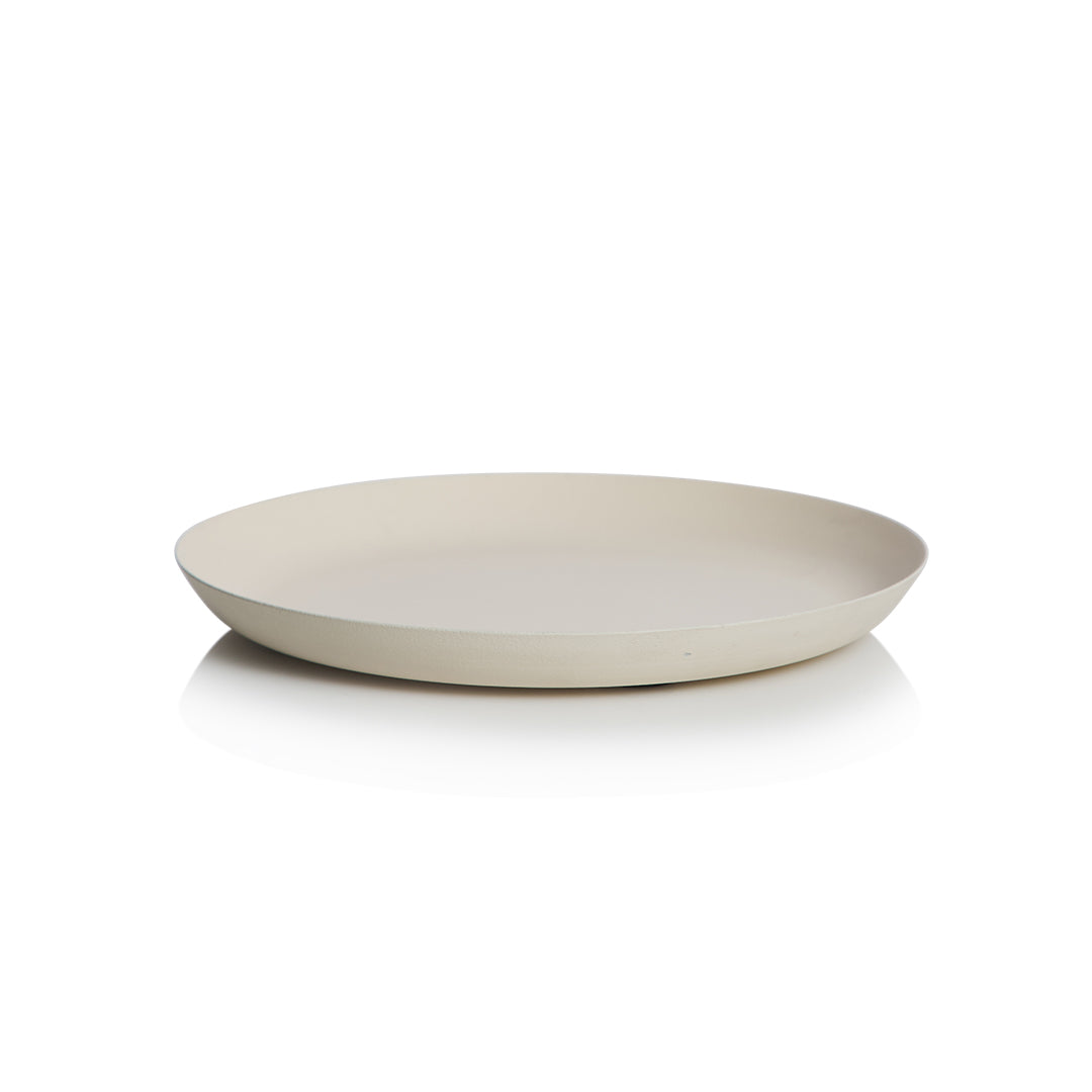 Tessa Aluminium Plate – Small, Milk