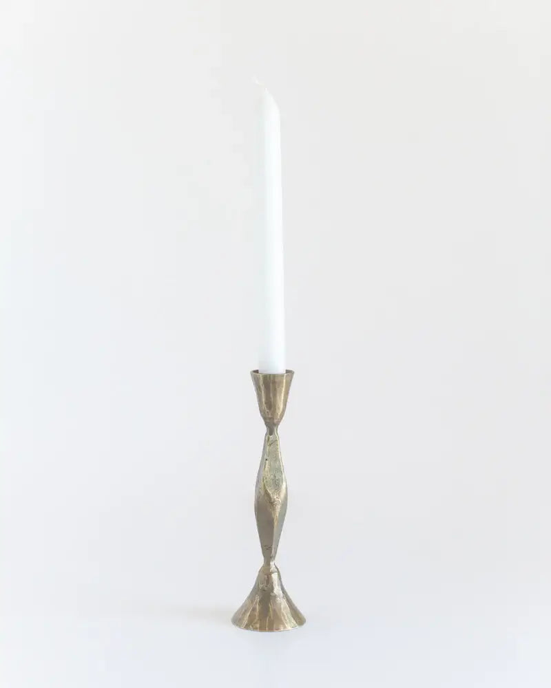 Diamond-Texture Iron Candle Stand – Tall, Black