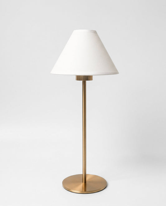 Cleo Brass Portable Lamp – Classic Empire Shade