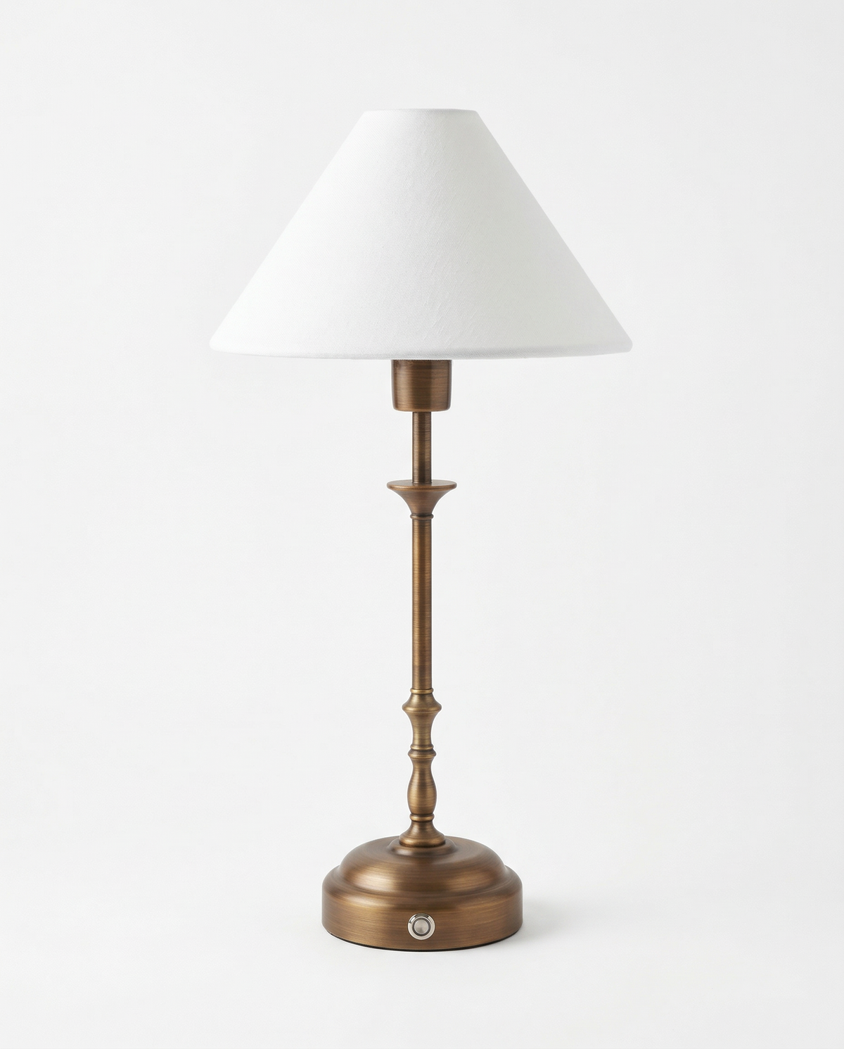 Vera Portable Table Lamp – Antique Bronze, Linen Shade