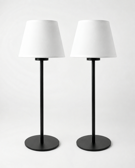 Maeve Portable Lamp – Tapered Drum Shade, Set of 2