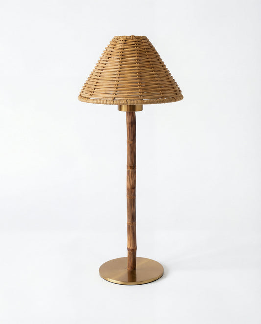 Freya Bamboo Portable Lamp – Rattan Shade