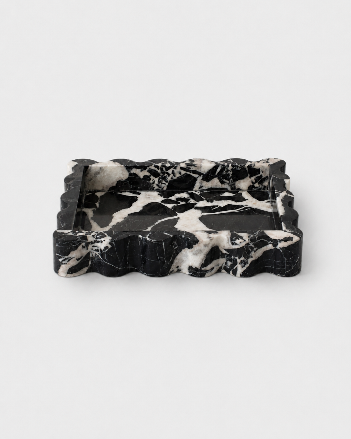 Mara Marble Tray – Wave Edge, Black Bulgari