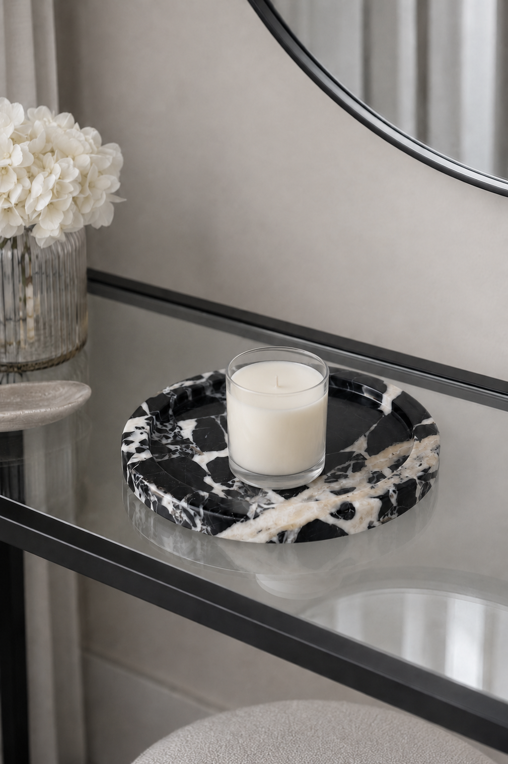 Elke Marble Tray – Round, Black Bulgari