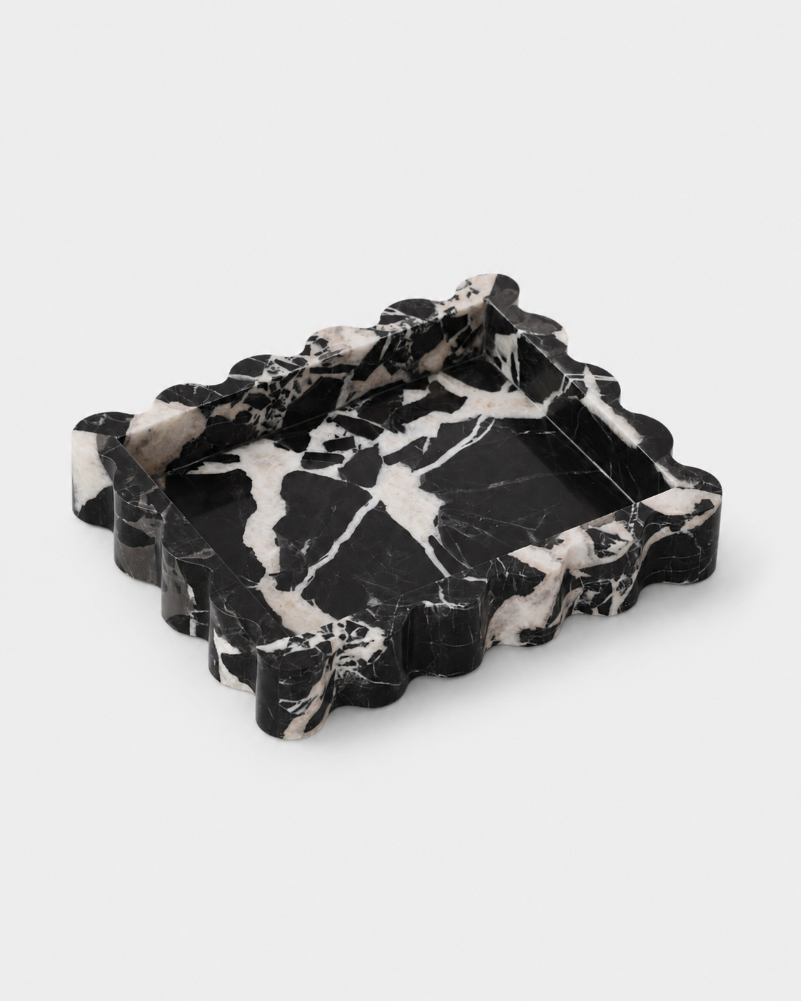 Mara Marble Tray – Wave Edge, Black Bulgari