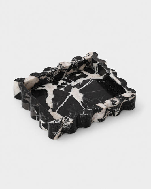 Mara Marble Tray – Wave Edge, Black Bulgari