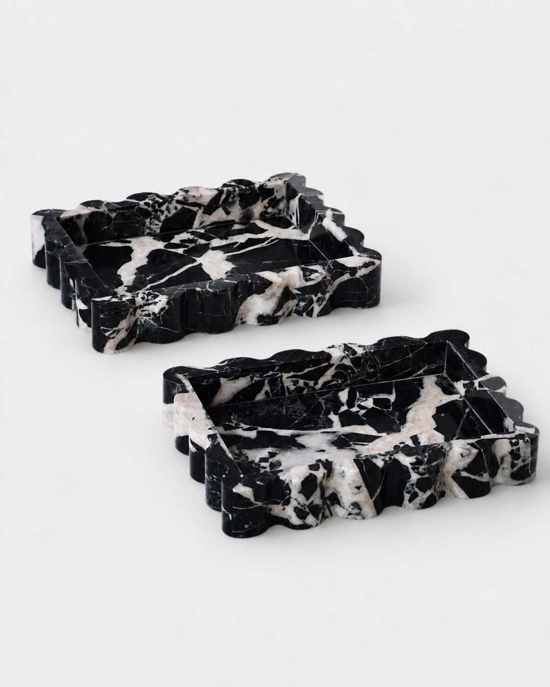 Mara Marble Tray – Wave Edge, Black Bulgari