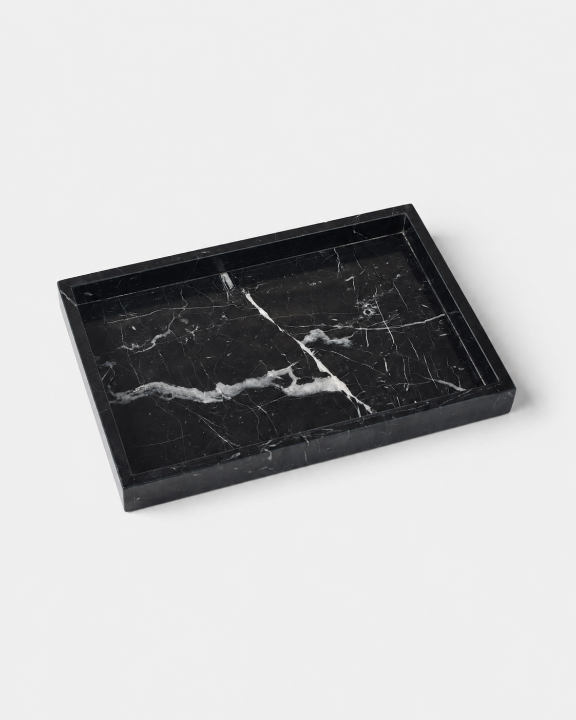 Noor Marble Tray – Rectangle, Black Marquina