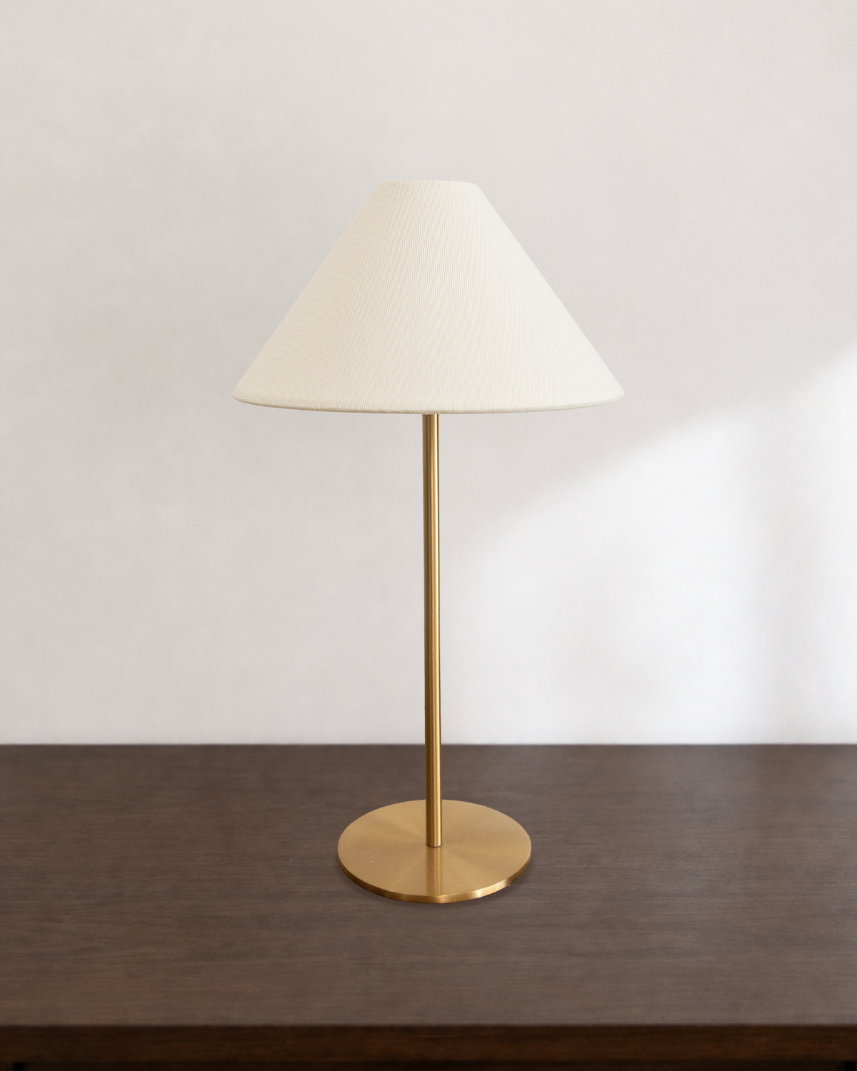 Margot Brass Portable Lamp – Linen Shade