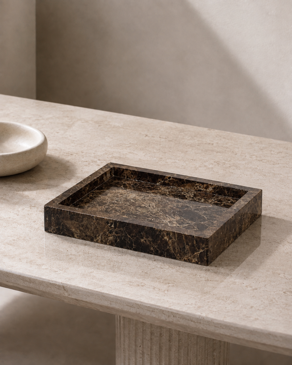 Romy Marble Tray – Plinth, Emperador Brown