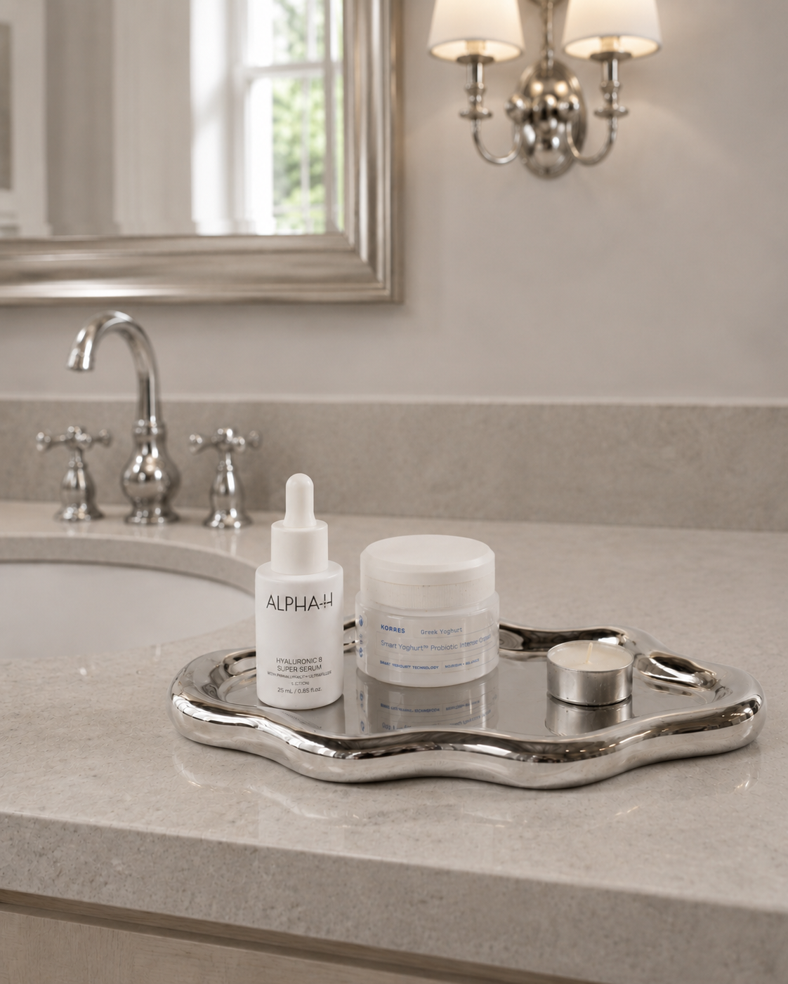 Alva Ceramic Tray – Large, Silver