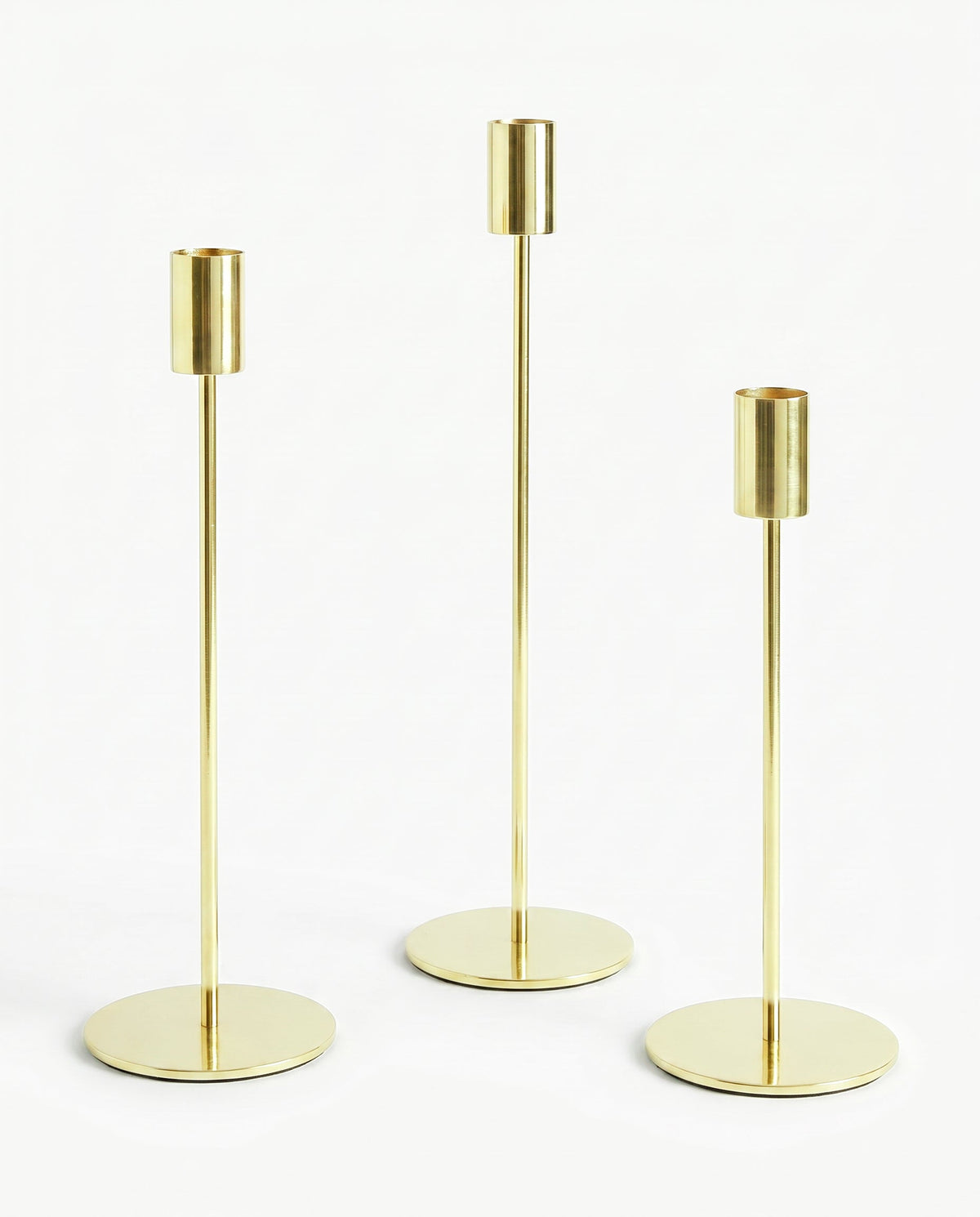 Celine Column Candle Holders – Set of 3, Light Gold