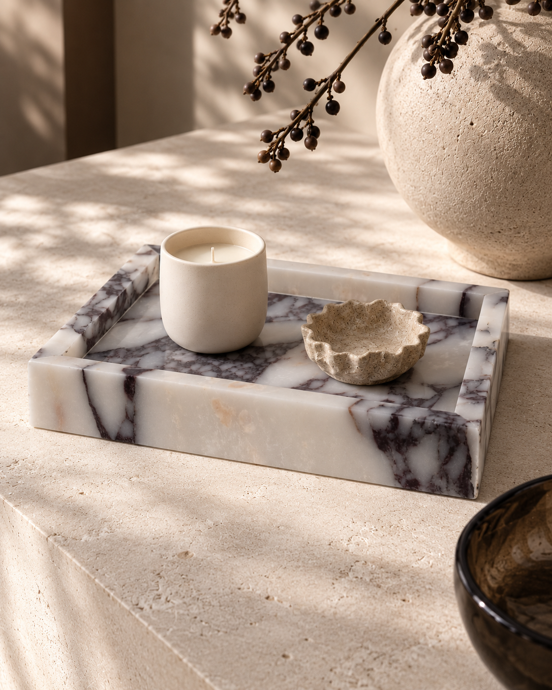 Romy Marble Tray – Plinth, Viola