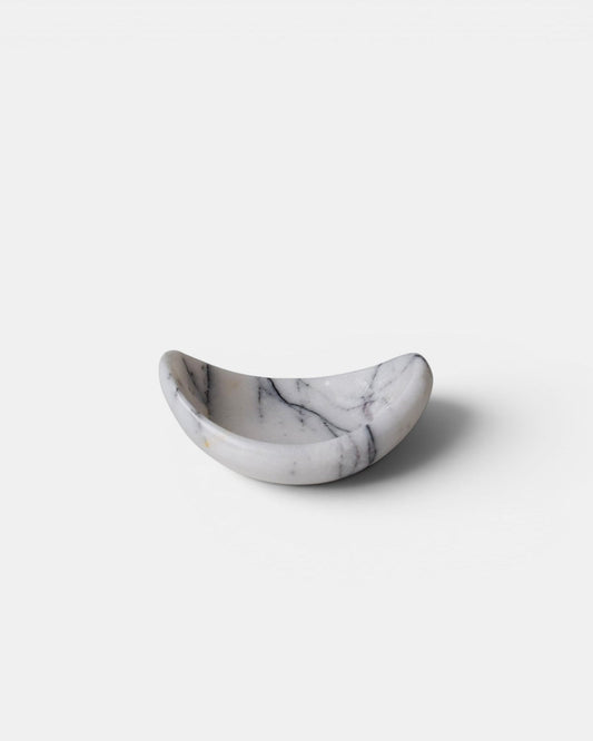 Inge Marble Dish – Crescent, White Lilac