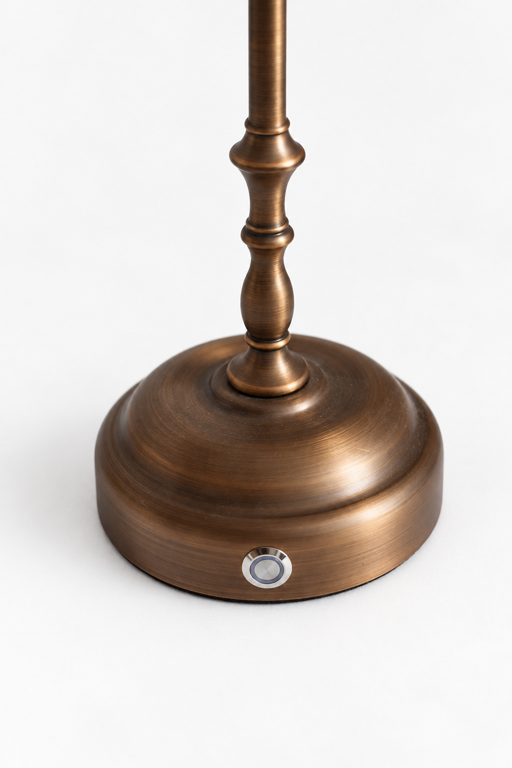 Odette Portable Table Lamp – Antique Bronze, Linen Pleated Shade
