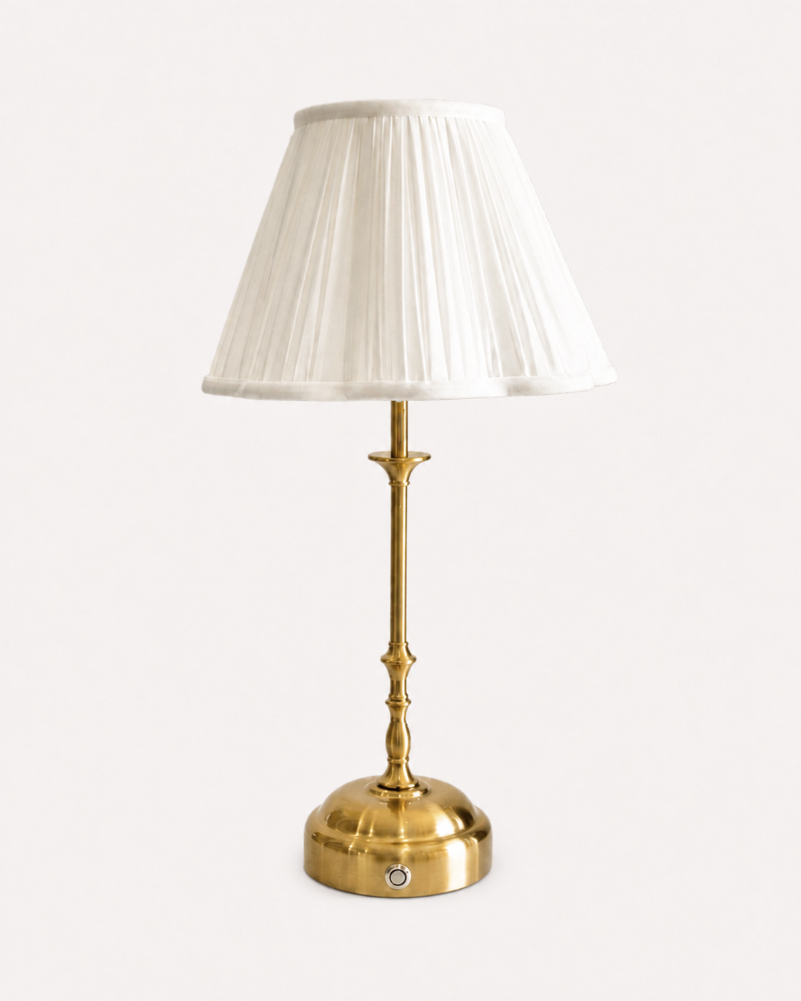 Odette Portable Table Lamp – Gold, Silk-Look Pleated Shade