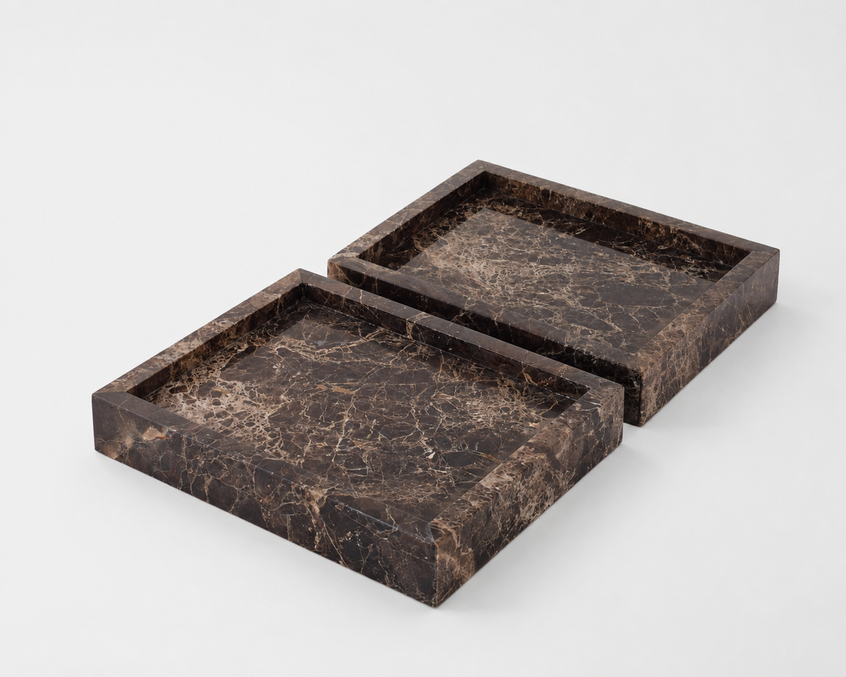 Romy Marble Tray – Plinth, Emperador Brown