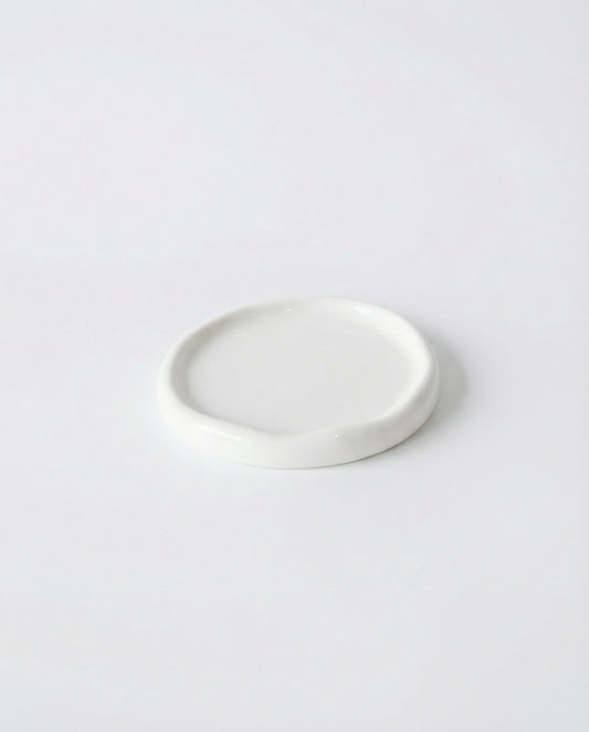 Ines Ceramic Jewellery Tray – Round, White