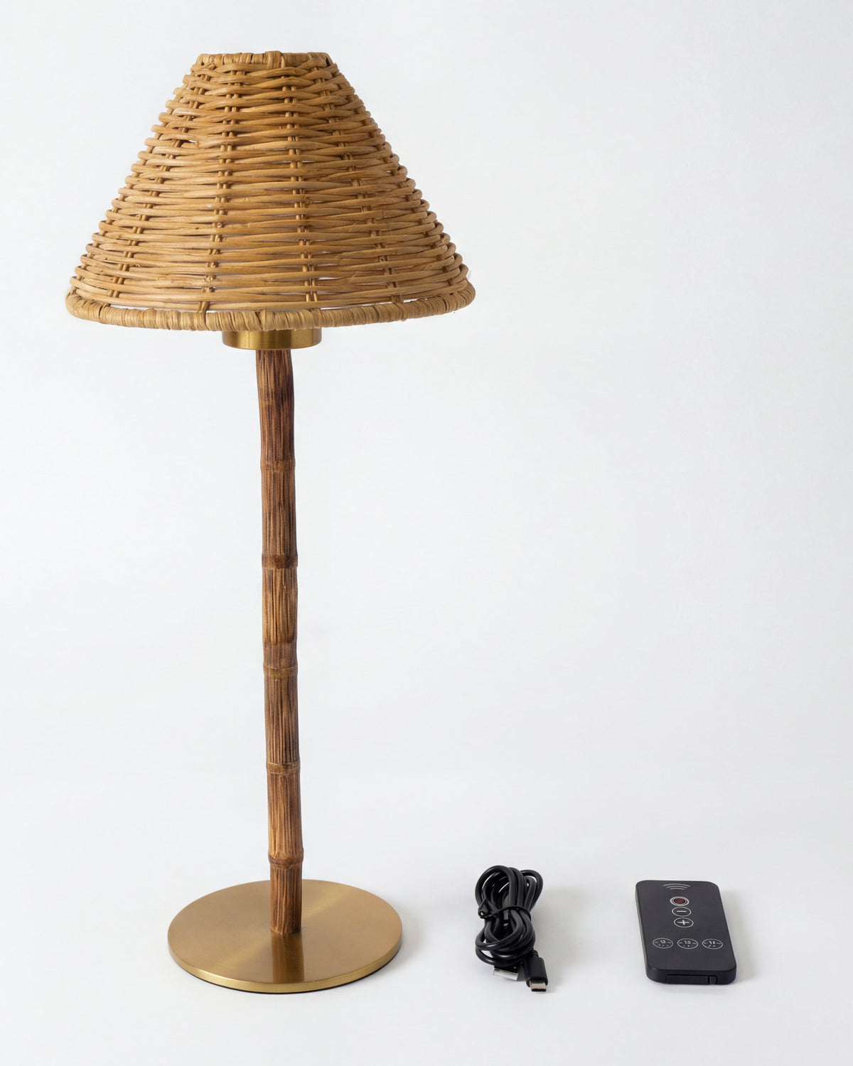 Freya Bamboo Portable Lamp – Rattan Shade