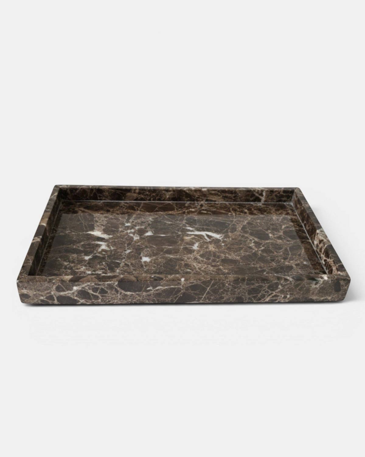 Noor Marble Tray – Rectangle, Emperador Brown