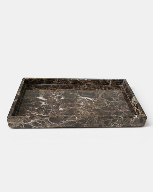 Noor Marble Tray – Rectangle, Emperador Brown