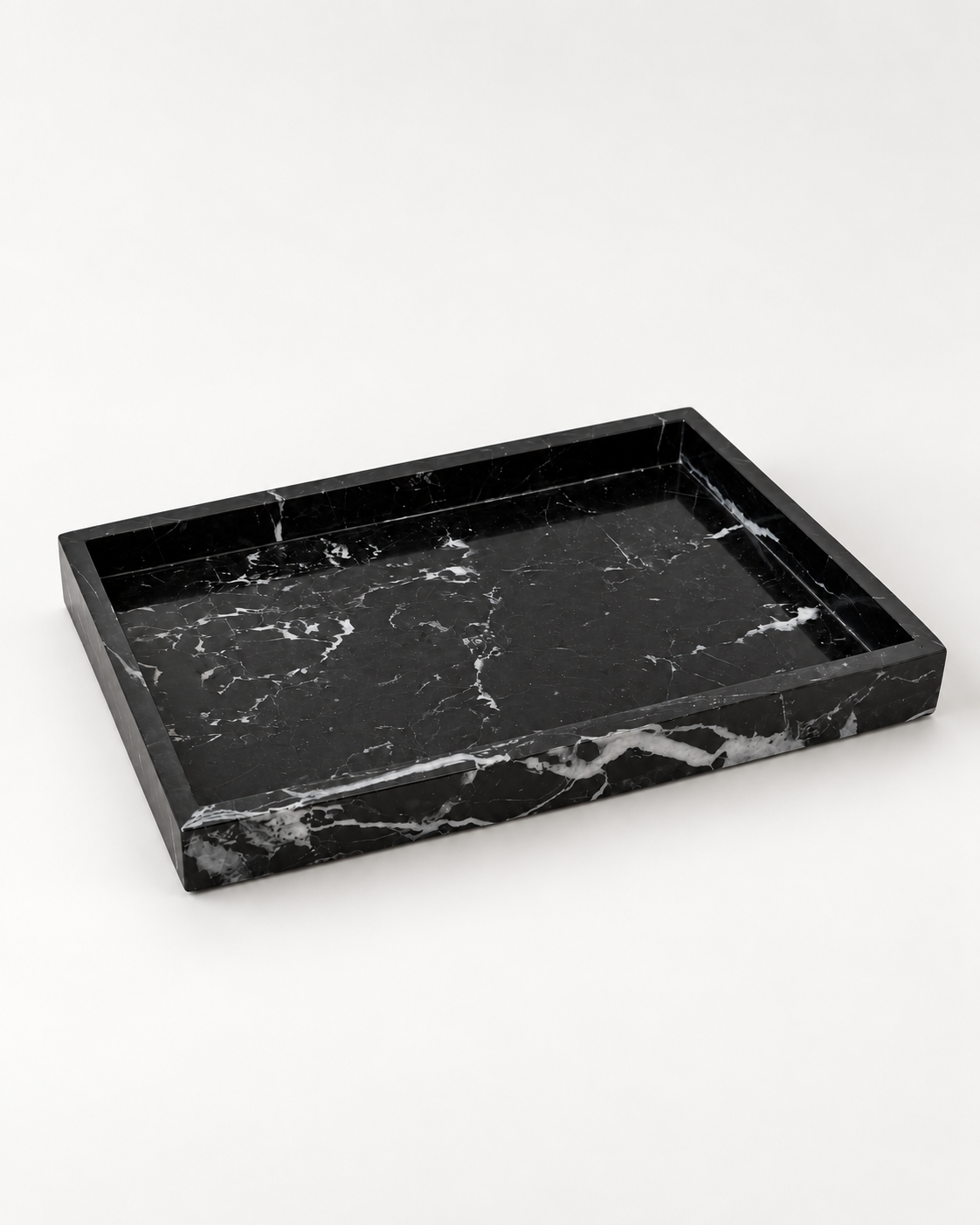 Noor Marble Tray – Rectangle, Black Marquina