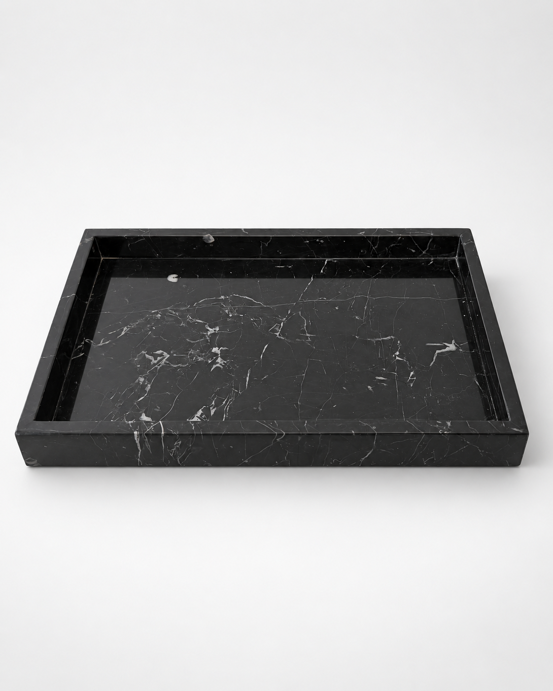 Noor Marble Tray – Rectangle, Black Marquina