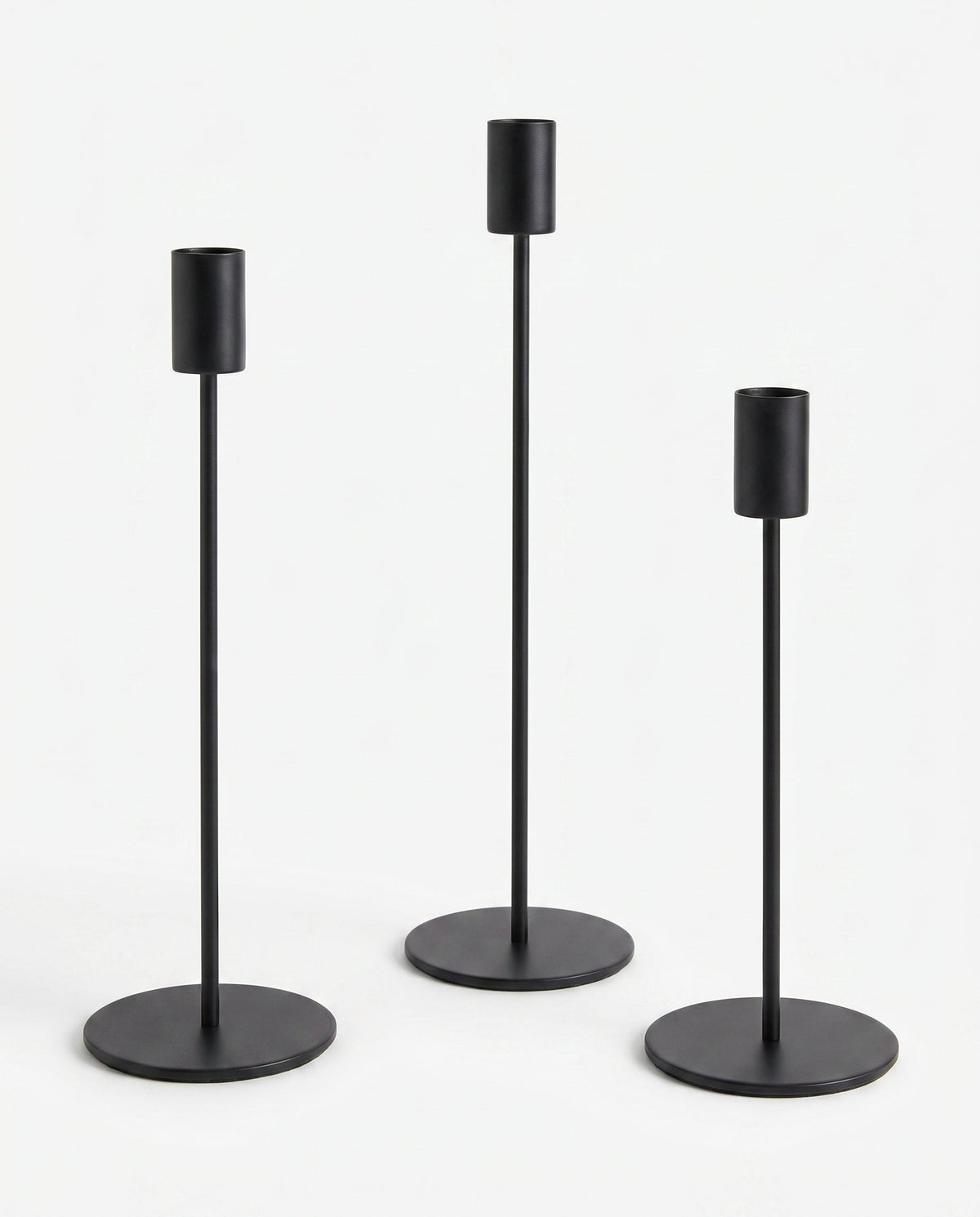 Celine Column Candle Holders – Set of 3, Black