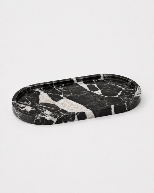 Livia Marble Tray – Oval, Black Bulgari