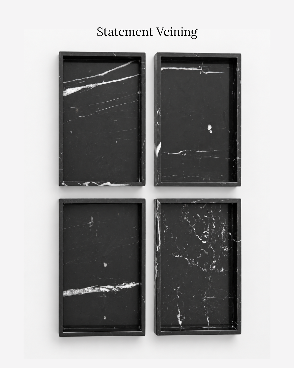 Noor Marble Tray – Rectangle, Black Marquina