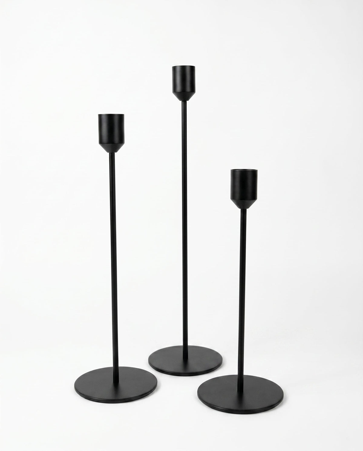 Astrid Taper Candle Holders – Set of 3, Black
