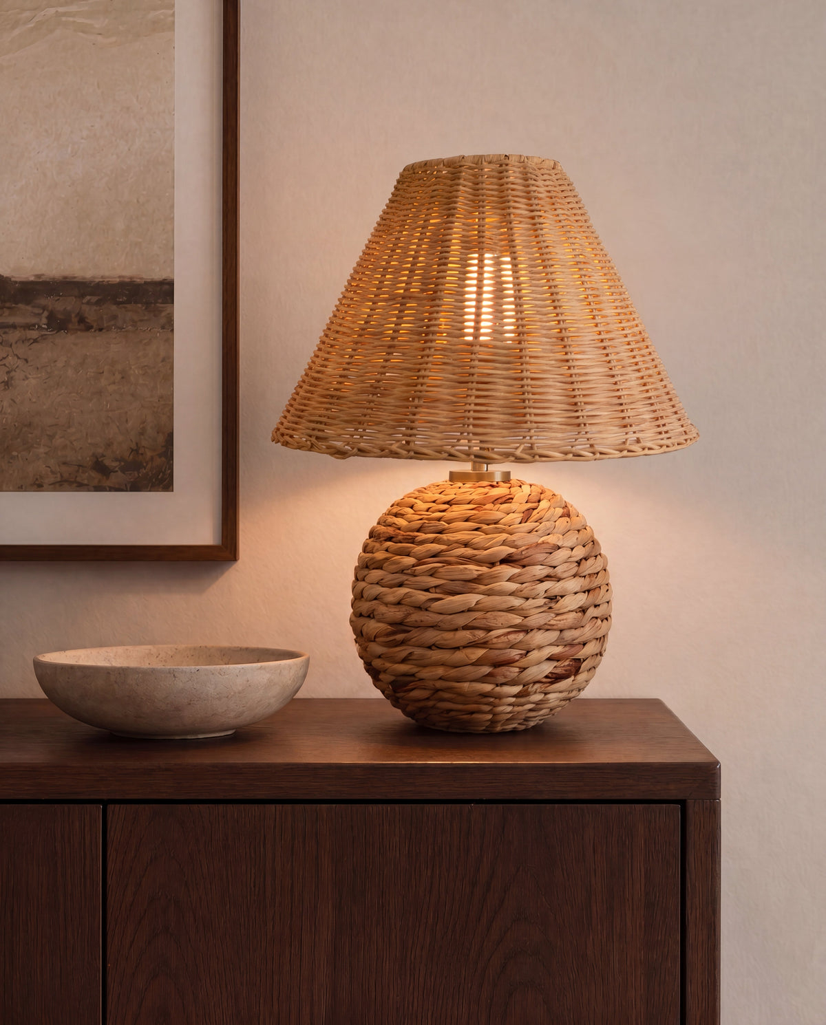 Juna Woven Portable Lamp – Rattan Shade