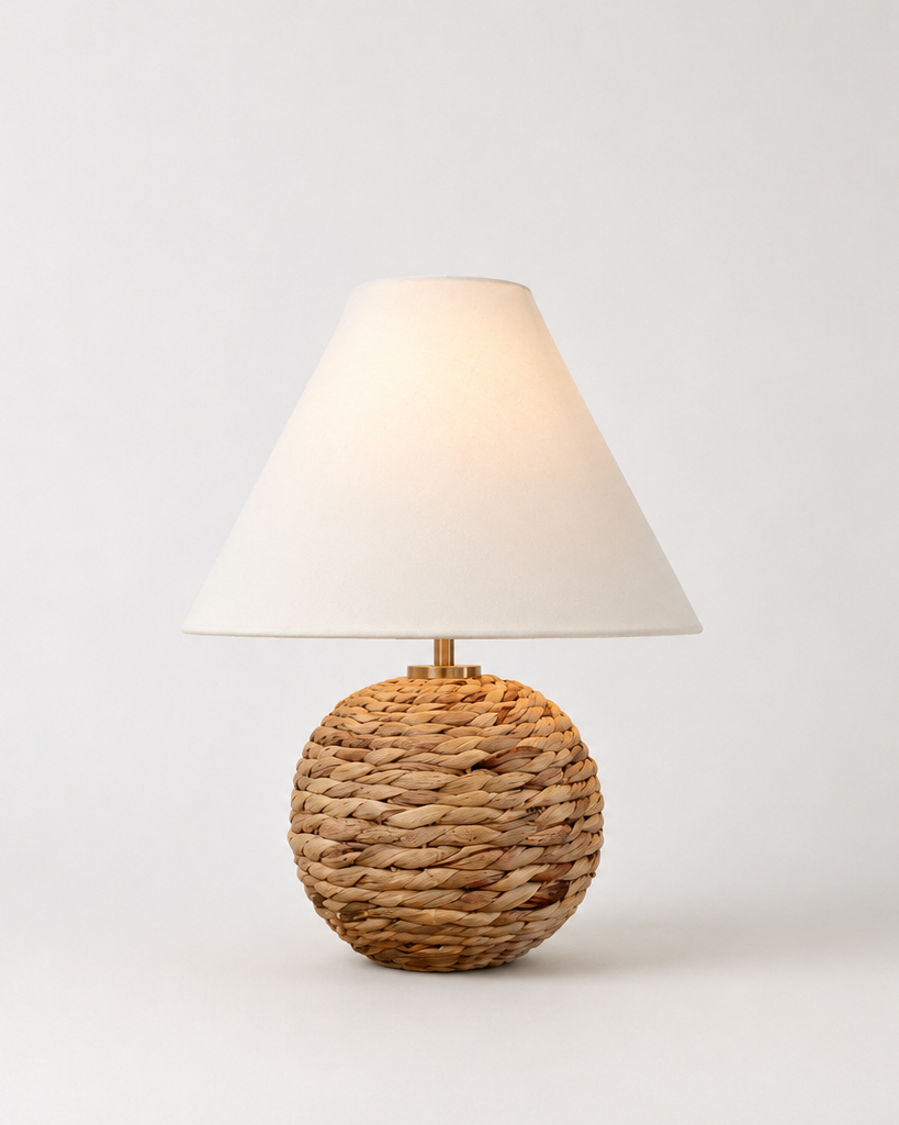 Juna Woven Portable Lamp – Linen Shade