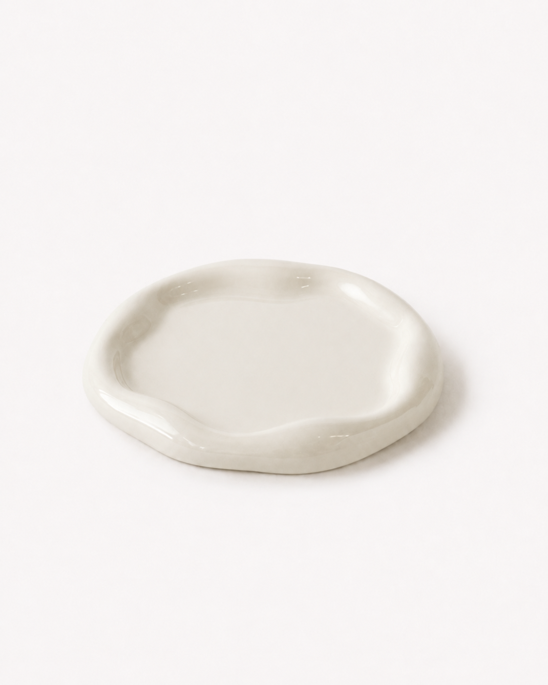 Fleur Ceramic Tray – Round, Ivory