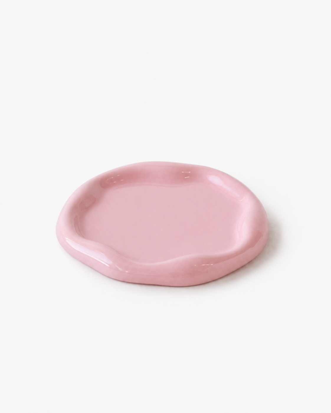 Fleur Ceramic Tray – Round, Pink