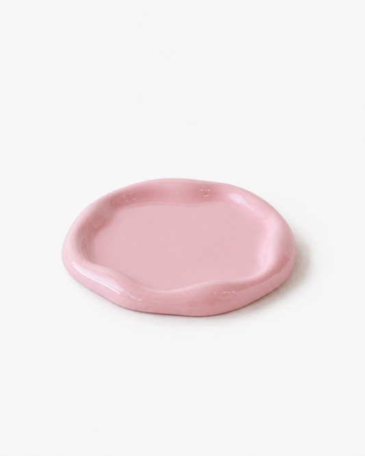 Fleur Ceramic Tray – Round, Pink