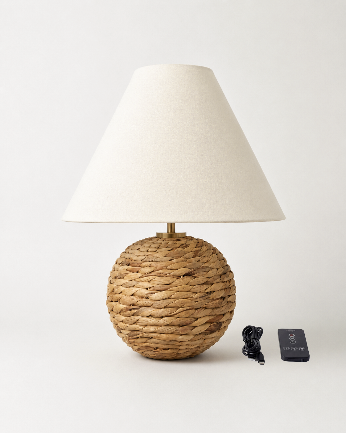 Juna Woven Portable Lamp – Linen Shade