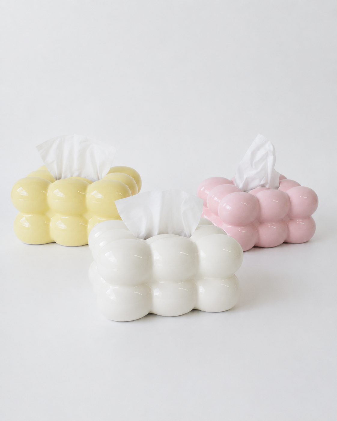 Nina Ceramic Tissue Box – Gloss Pink