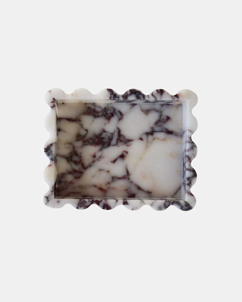Mara Marble Tray – Wave Edge, Viola