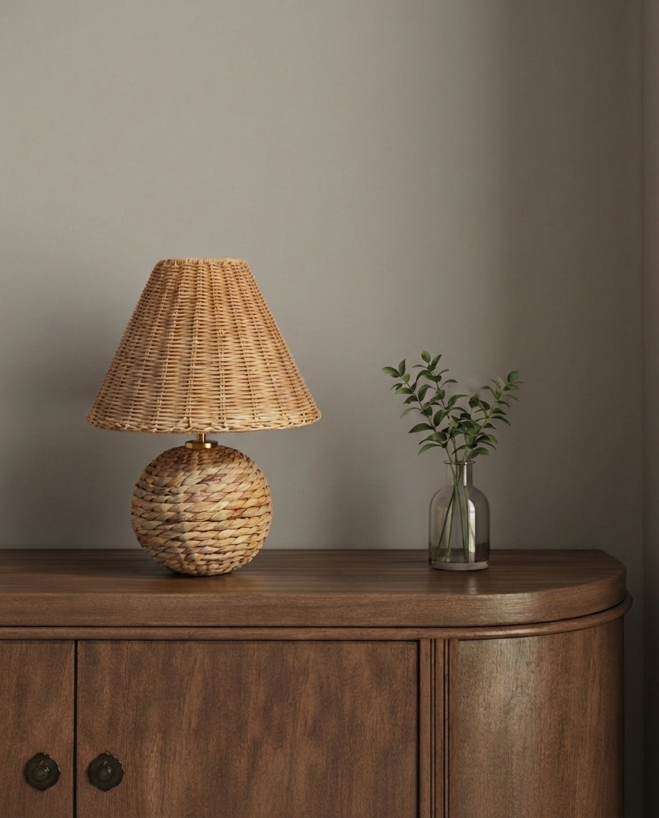 Juna Woven Portable Lamp – Rattan Shade