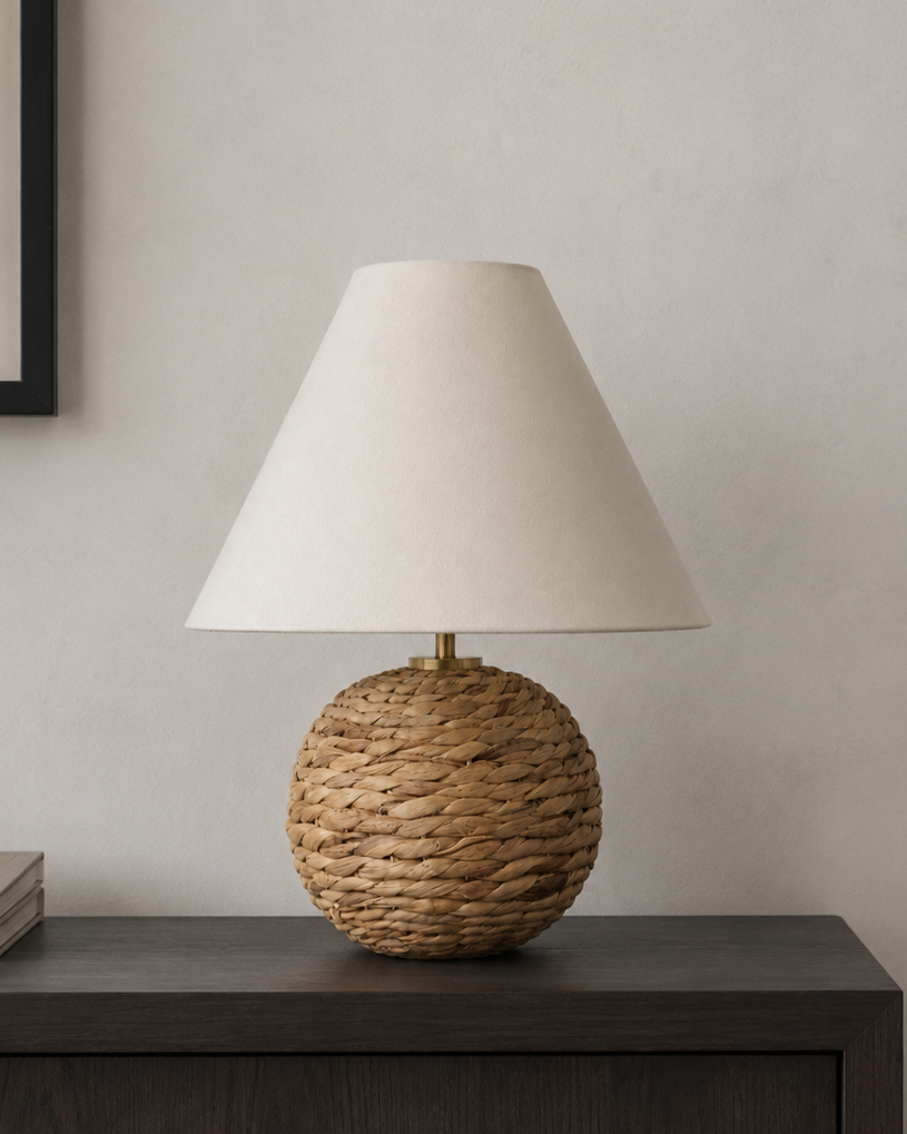 Juna Woven Portable Lamp – Linen Shade