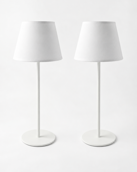 Isla Portable Lamp – Tapered Drum Shade, Set of 2